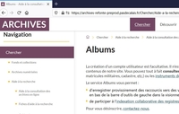 Capture d'écran de la zone haut gauche de la page Albums du site archives.pasdecalais.fr