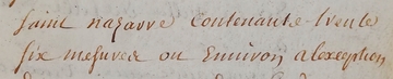 Texte manuscrit sur lequel on lit "mesures".