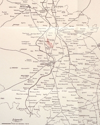 Carte imprimée montrant la ligne de front dans le Pas-de-Calais en octobre 1914.