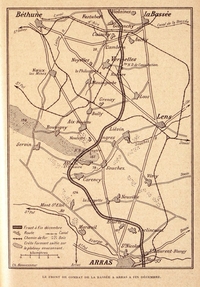 Carte imprimée montrant le front d'Artois fin décembre.