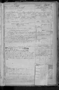 Document manuscrit retraçant la carrière militaire de Francis Bar.