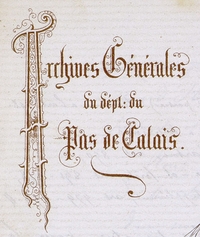 En-tête calligraphiée "Archives générales du département du Pas-de-Calais".