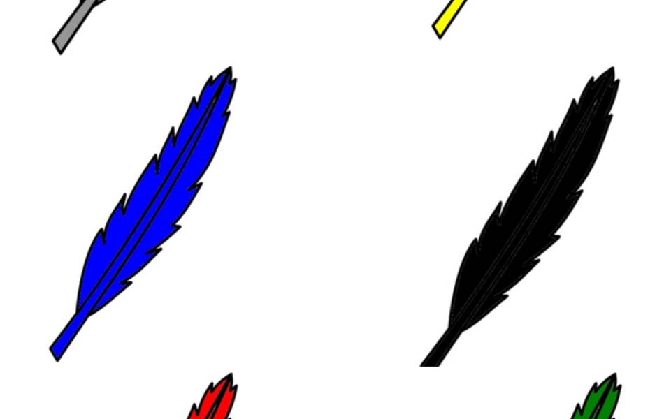 Six plumes colorisées.