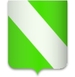 Blason vert traversé par une diagonale blanche.